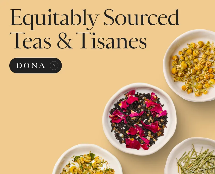 banner advertising dona equitably sourced teas and tisanes